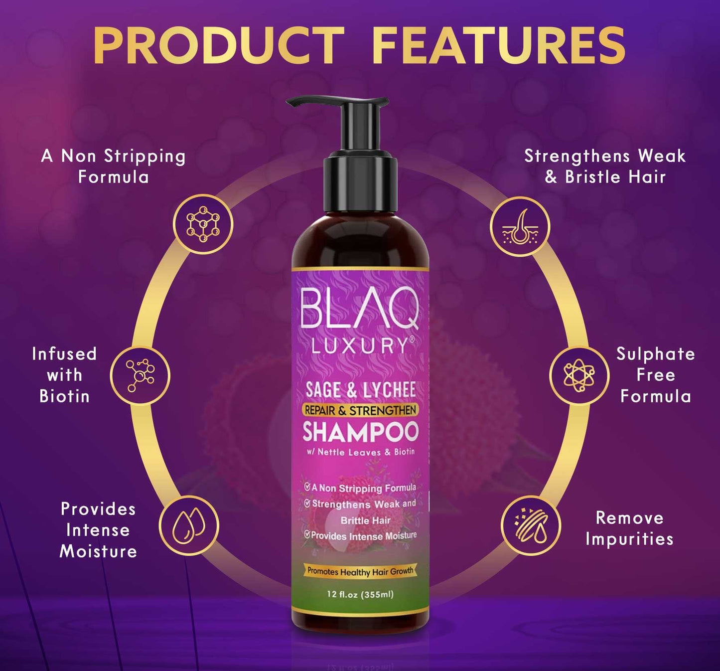 Champú reparador y fortalecedor de salvia y lichi