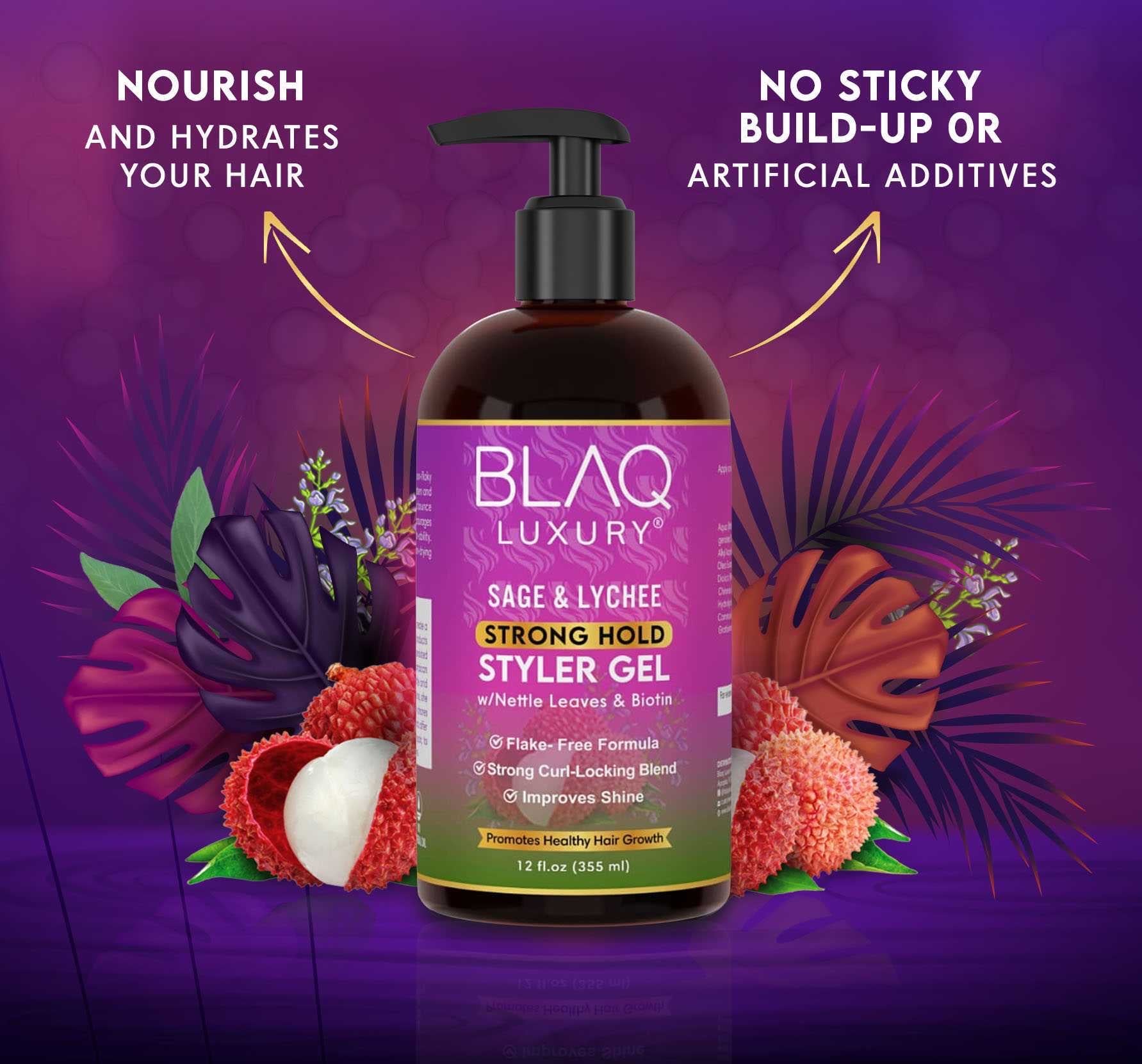 Sage & Lychee Strong Hold Styler Gel | Strong Hold Hair Gel w