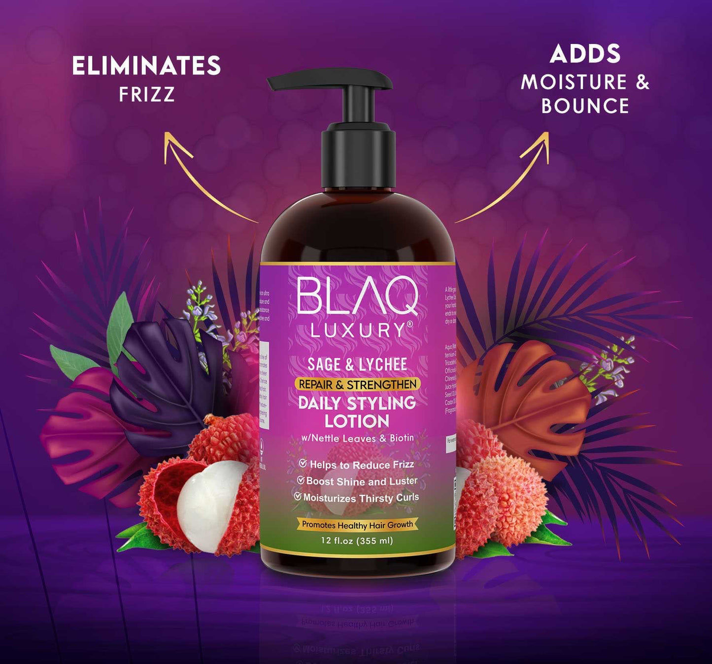 Lotion coiffante quotidienne à la sauge et au litchi