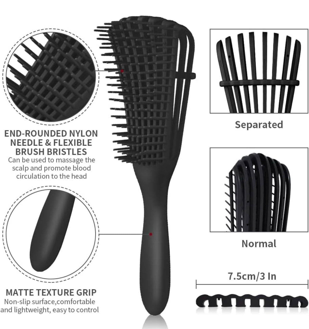 2-in-1 Edge Brush & Comb w/ Soft Bristles  Suits All Hair Types – Blaq  Luxury Hair Products